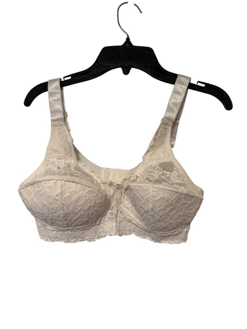 White Lace OVerlay Bra Padded Womens Size 38c